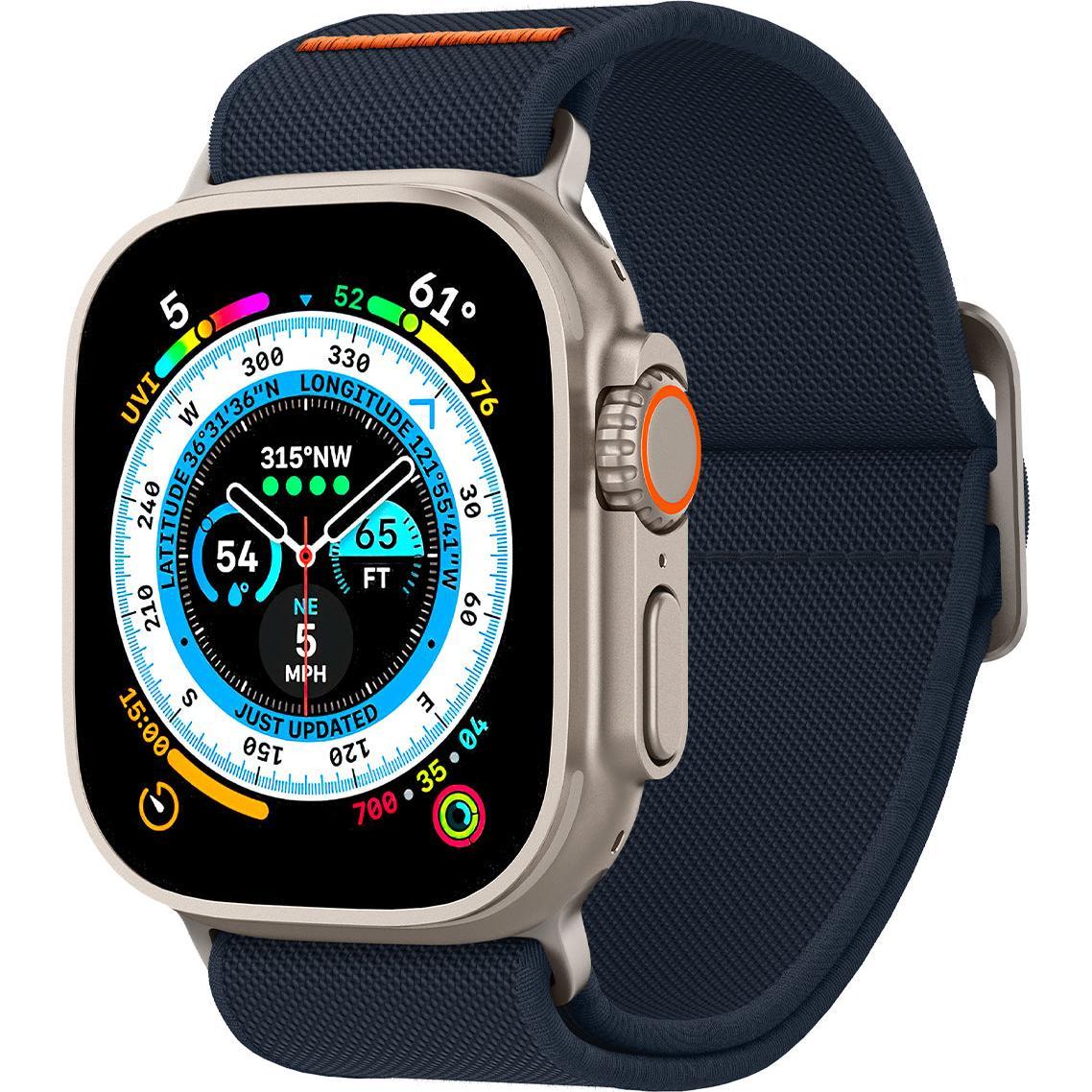 Thumbnail - Spigen Fit Lite Band für Apple Watch Series 42, 44, 45, 49 mm - navy (42 mm, 44 mm, 45 mm, 49 mm, Nylon, Fabric, Stainle...