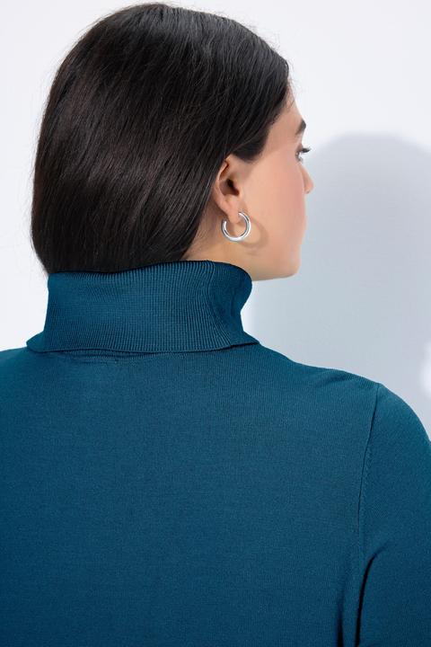 Produktbild Ulla Popken Rollkragenpullover, breite Rippbündchen, Langarm (50, 52)