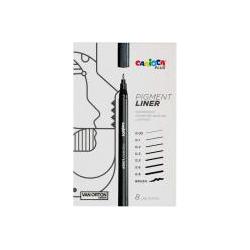 Carioca, Eyeliner + Kajal, Plus - Pigment liners black, 8 pcs (809317)
