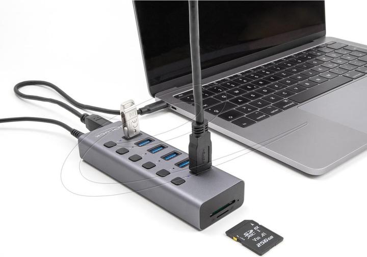 Produktbild Delock Externer USB 5 Gbps 6 Port Hub mit Schalter und SD / (USB-A, USB-C, 6 Ports)