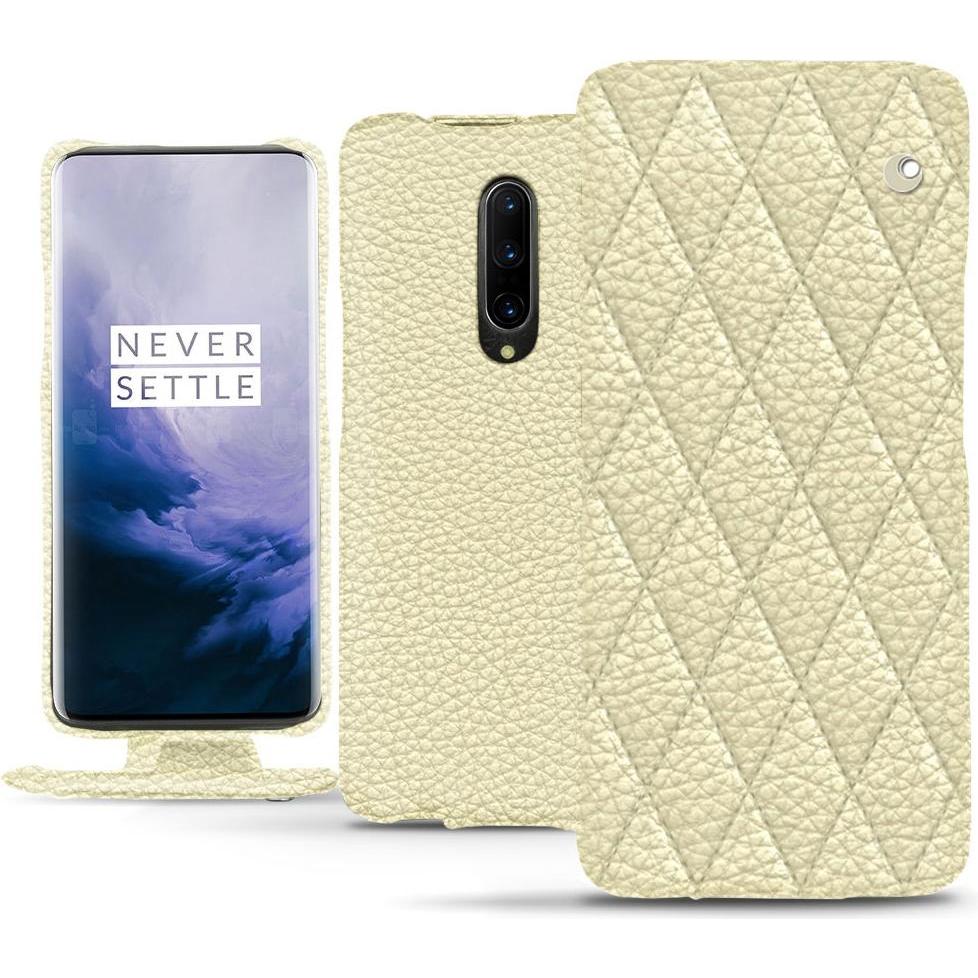 Thumbnail - Noreve Lederschutzhülle vertikal (OnePlus 7 Pro), Smartphone Hülle, Weiss