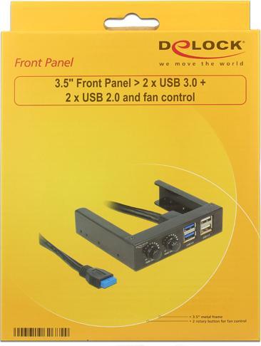 Actual product image Delock 3.5" Front Panel > 2 x USB 3.0 + 2 x USB 2.0 and fan control