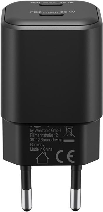 Produktbild Goobay USB-C PD GaN Dual-Schnellladegerät Nano 35 W schwarz (35 W, 2 Ports)