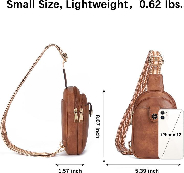 Produktbild Only-Bags.Store Brusttasche Schulterrucksack Sling Bags Kleine Umhängetasche Umhängetasche PU-Leder Gürteltasche