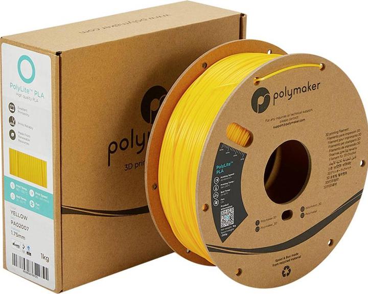 Productafbeelding Polymaker PolyLite PLA V2 - Geel - 1,75 mm (PLA, 1.75 mm, 1000 g, Geel)