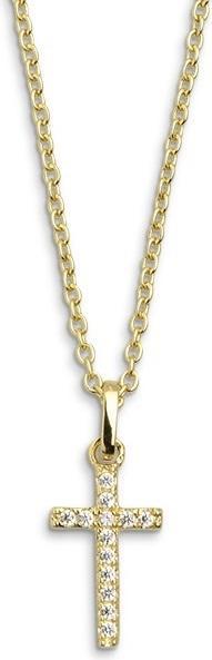 Produktbild Xenox Modern Classic Kreuz Halskette (Silber 925, Mit Stein(en), Vergoldet, 40 - 45 cm)