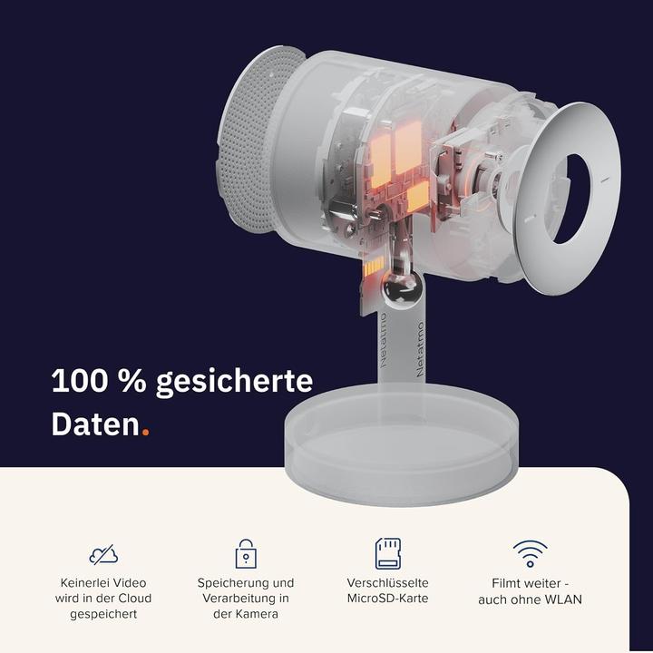 Image du produit Netatmo Slimme Innenkamera mit KI-Gesichtserkennung, 2K HDR, 130° Weitwinkel, Nachtsicht