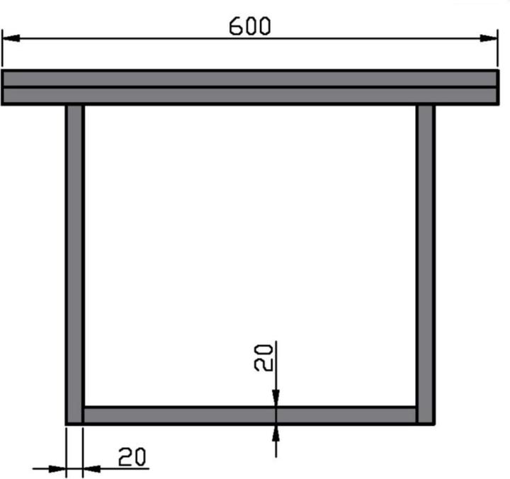 Immagine prodotto Home123 Tavolino CONNECT - Gamba U 80x20 (80 x 20 cm)