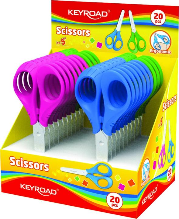 Produktbild Keyroad Schulschere, 12 cm, abgerundet, im display verpackt, farbmischung (12.80 cm)