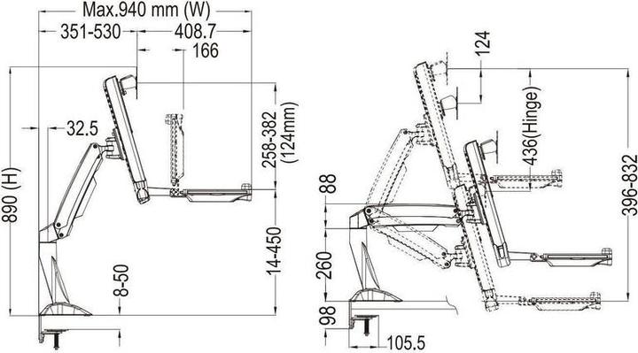 Actual product image Multibrackets Flex Desk Workstation (27", 8 kg)