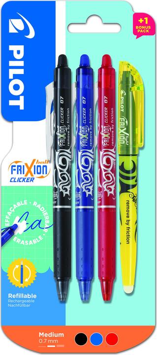 Produktbild Pilot FriXion Clicker + Light gratis (Mehrfarbig, 4x)