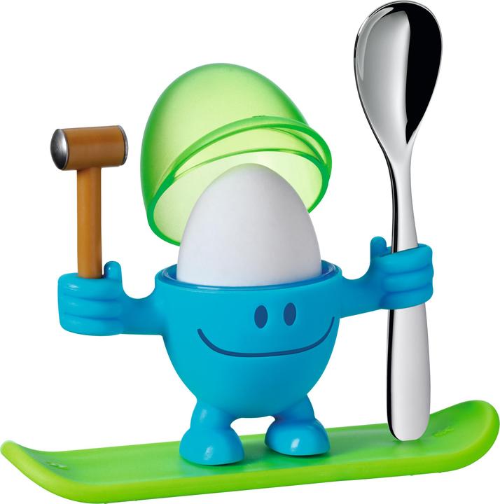 WMF Eierbecher mit Löffel lustiger Eierbecher Kinder Kunststoff McEgg blau (1 x)