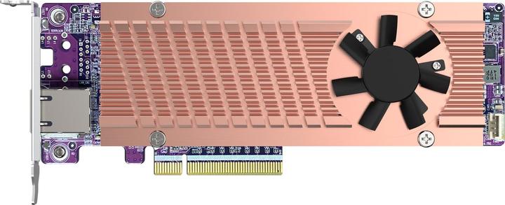 QNAP Card QM2 series 2xPCIe 2280 M.2 SSD slots PCIe Gen4x8 1xAQC113C 10GbE NBASE-T port