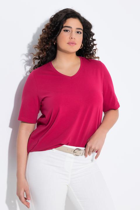 Produktbild Ulla Popken T-Shirt, A-Linie, V-Ausschnitt, Halbarm (58)