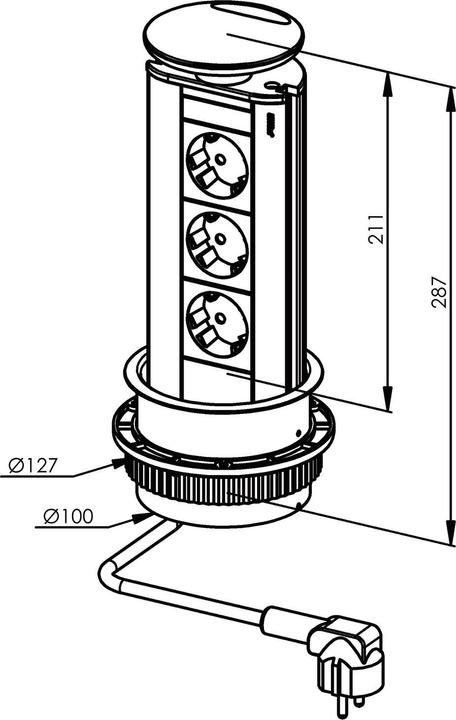 Produktbild Schulte Evoline Port (3x, CEE 7/3, 2.50 m)