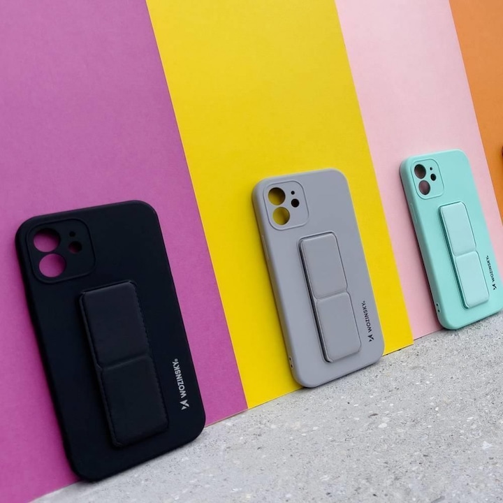 Produktbild Wozinsky Kickstand Case Silicone Stand Cover for Xiaomi Redmi Note 11S / Note 11 black (Xiaomi Redmi Note 11S, Xiaomi Redmi Note 11)