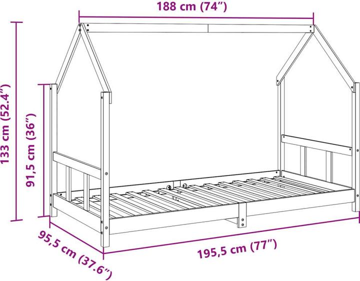 Actual product image vidaXL Kinderbett (90 x 190 cm)