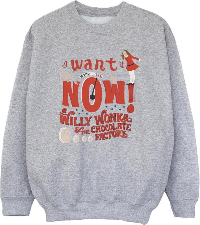 Actual product image Willy Wonka & the Chocolate Factory Girls Verruca Salt I Want It Now Sweatshirt (128)
