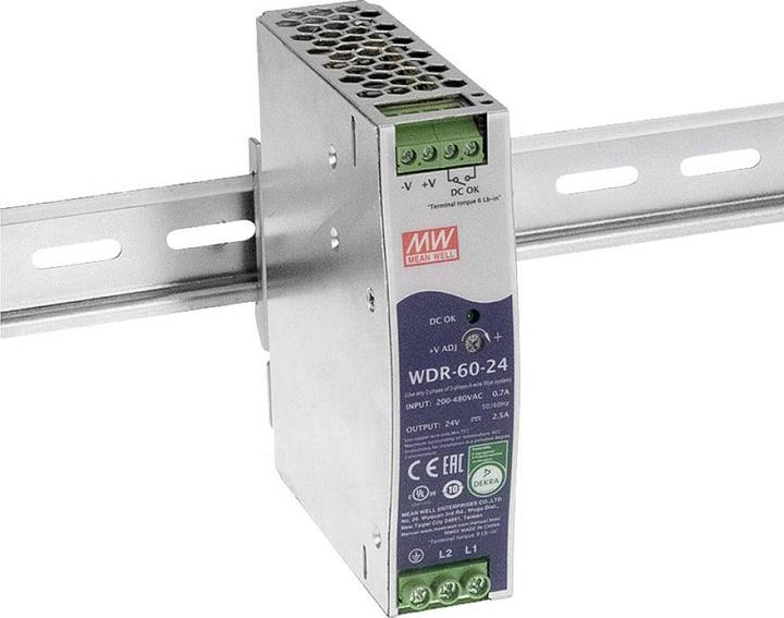 Produktbild MeanWell WDR-60-5 Hutschienen-Netzteil (DIN-Rail) 5 V/DC 10 A 50 W 1 x
