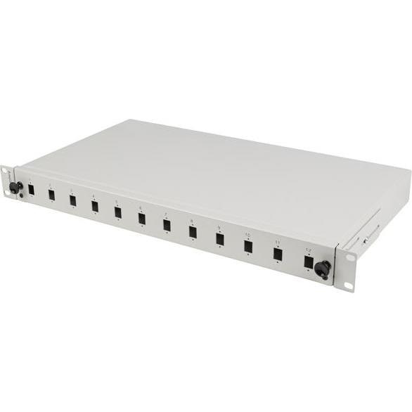Lanberg Fiber patch panel 12XSCSX/12XLC, Serverschrank Zubehör, Grau