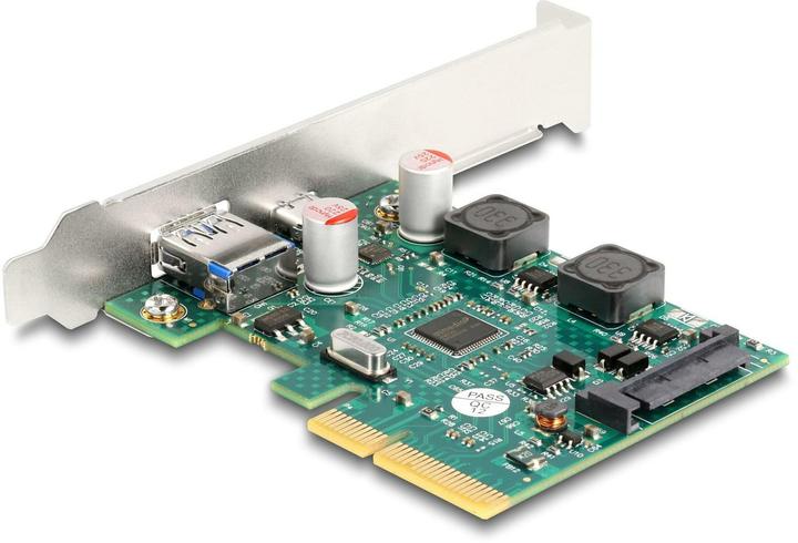 Actual product image Delock PCI Express x4 card to 1 x external USB 10 Gbps Type-C™ socket + 1 x external USB 10 Gbps Type-A
