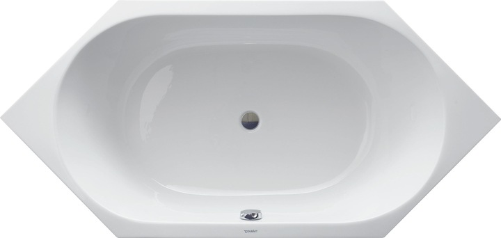 Produktbild Duravit Sechseckbadewanne D-Code 90 x 190 cm weiss glatt 700138000000000 (140 l, 190 cm, 90 cm)
