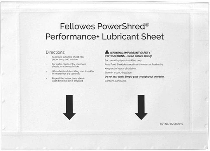Actual product image Fellowes Powershred Performance Shredder Oil Sheets