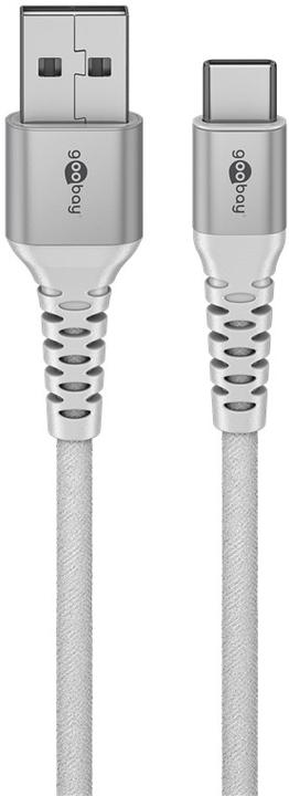 Produktbild Goobay USB-C Supersoftes Textilkabel mit Metallsteckern, 2 m, weiss (2 m, USB 2.0)