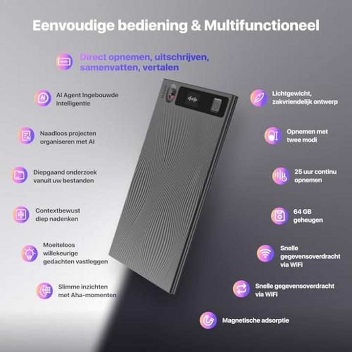 Actual product image Mobvoi TicNote voice recorder (gray) (64 GB)