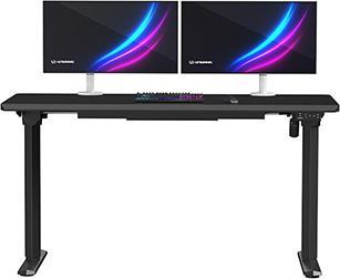 Actual product image Ultradesk Gaming-Tisch QUEST, 140x70cm, 72-120cm, schwarz-schwarz
