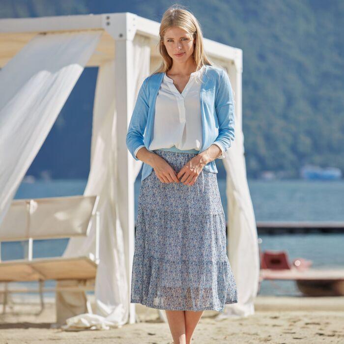 Image du produit Artime Jupe évasée à taille élastique bleu (S)