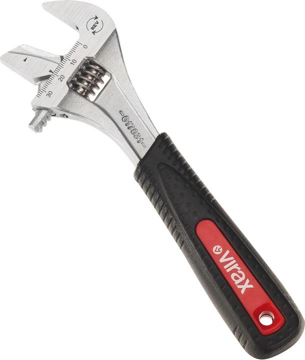 Actual product image Virax Roller Fork Wrench 8" with 2 in 1 Functional Jaw for Tubes and Nuts