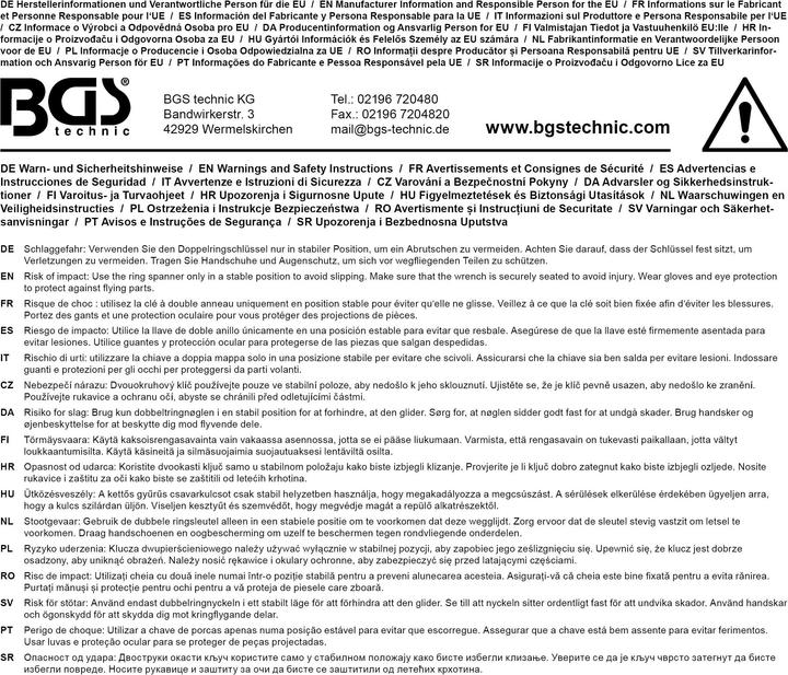 Actual product image BGS Double Ring Spanner extra flat 8 x 9 mm (8 mm, 9 mm)