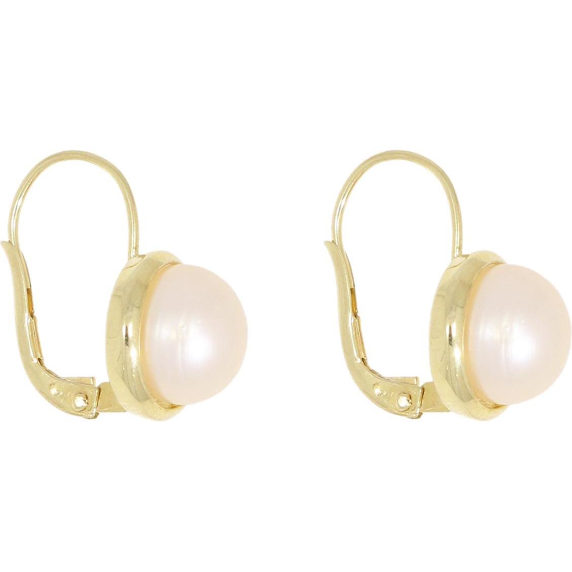 Thumbnail - Luxxos, Ohrringe, Ohrboutons mit Süsswasserzuchtperle 8,5 mm 375 Gelbgold, (375 Gelbgold)