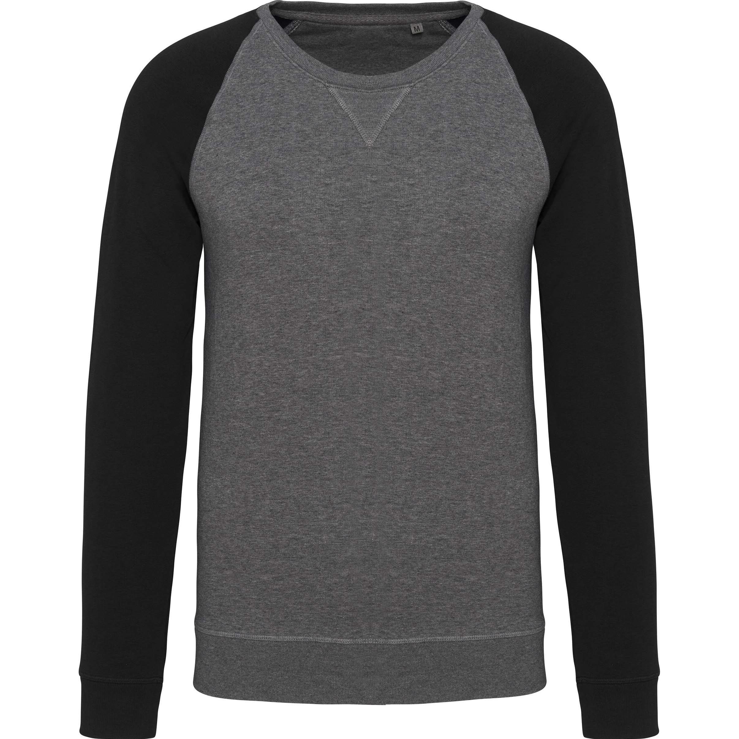 Kariban, Herren, Pullover, bicolore Manches Raglan, Grau, (M)