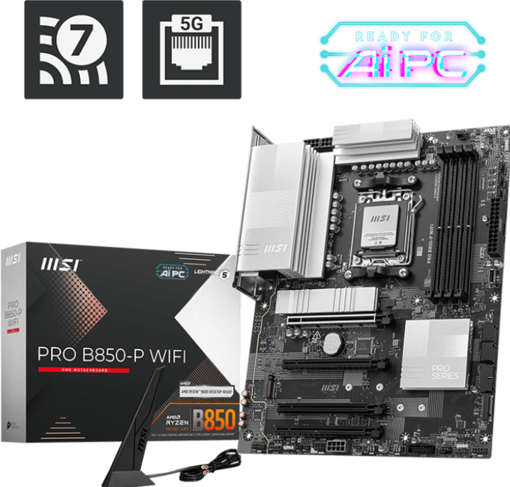 Image du produit MSI PRO B850-P WIFI (AM5, AMD B850, ATX)