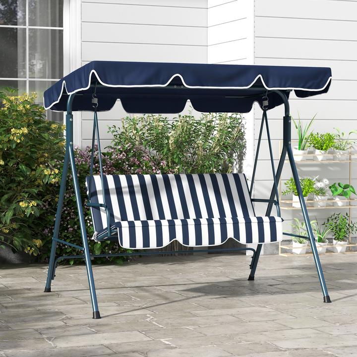 Immagine prodotto Outsunny Hollywoodschaukel Stahl, Polyester Blau