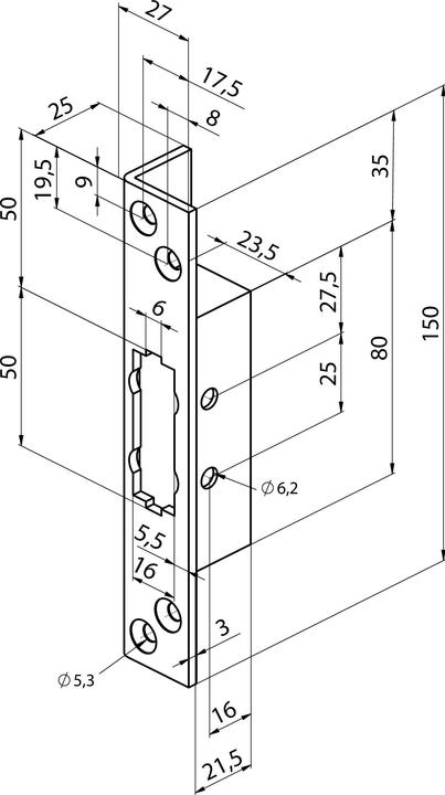 Actual product image effeff Striking plates for hook bolts (Door handle)