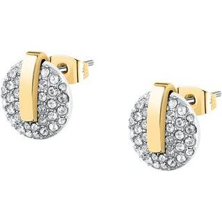 Trussardi, Ohrringe, Glänzende Bicolor Stahlohrringe T-Rund Tjayf14, (Stahl)