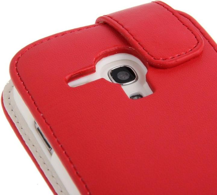 Produktbild König Design Schutzhülle Handy Tasche Flip für Samsung Galaxy S3 mini i8190 / i8195 / i8200 Rot (Samsung Galaxy S3 Mini)