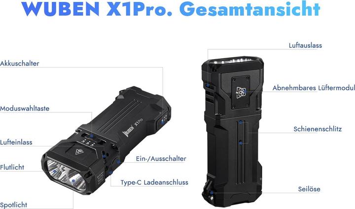 Immagine prodotto Wuben X1 Pro (13.80 cm, 12300 lm)