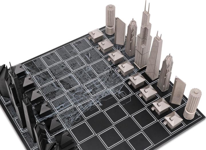 Image du produit Skyline Chess Edelstahl-Schachspiel Chicago Edition (with Map Board)