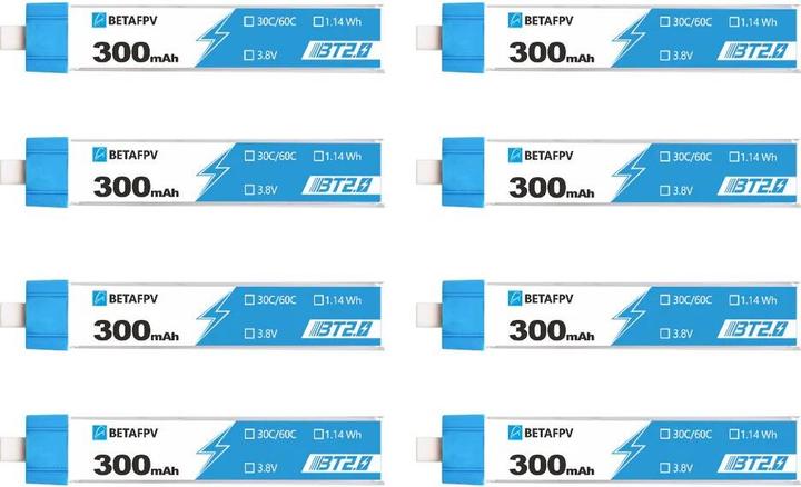 Energy Label BetaFPV BT2.0 300mAh 8-pack | 1S drone battery pack | 3.8V, 300mAh (Drone battery)