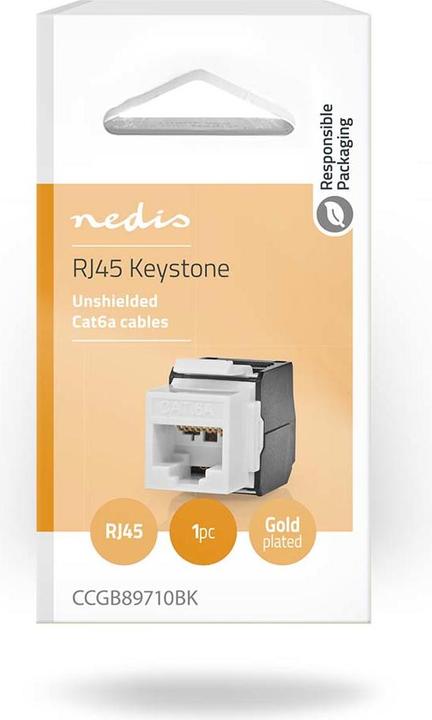 Actual product image Nedis Keystone | CAT6a | RJ45 socket | U/UTP | ABS | Box (U/UTP, CAT6a)