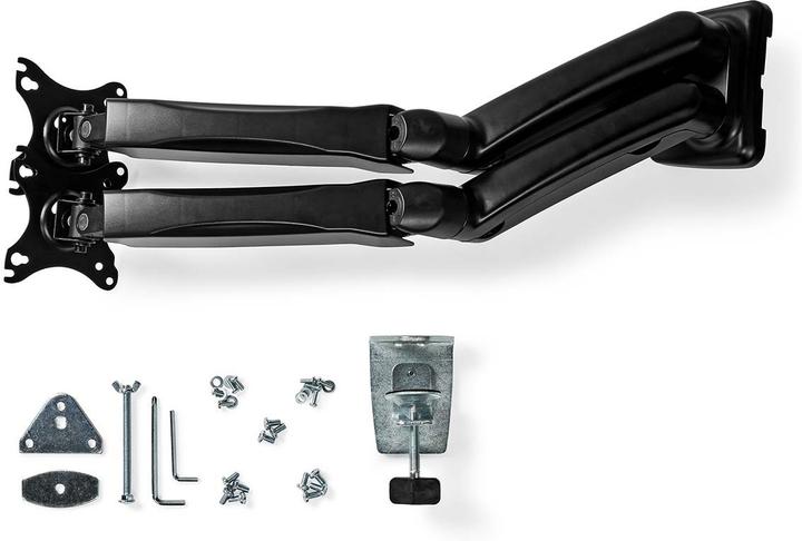 Produktbild Nedis Schreibtisch Monitorhalterung | Gasfeder | 2 Bildschirm(e) | 15 - 32 " | 75x75 / 100x100 | Vol (Tisch, 32", 8 kg)