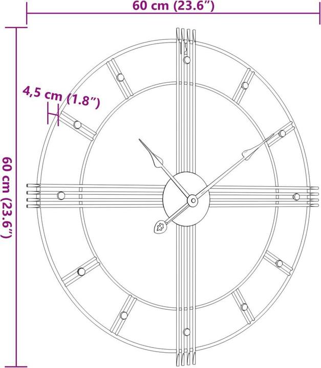 Actual product image vidaXL Wall clock (60 cm)