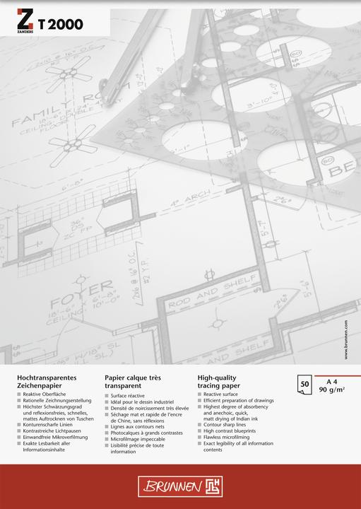 Produktbild Transparentpapier 90 g/qm, 50 Blatt (A4)