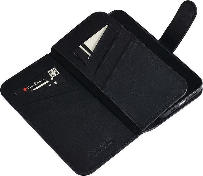 Produktbild Pierre Cardin Hülle iPhone 13 - Echt Leder Book Case schwarz & 9 Kartenfächer No.183 (Apple iPhone 13)