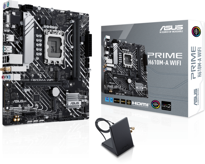 Actual product image ASUS PRIME H610M-A WIFI (LGA 1700, Intel H610, mATX)