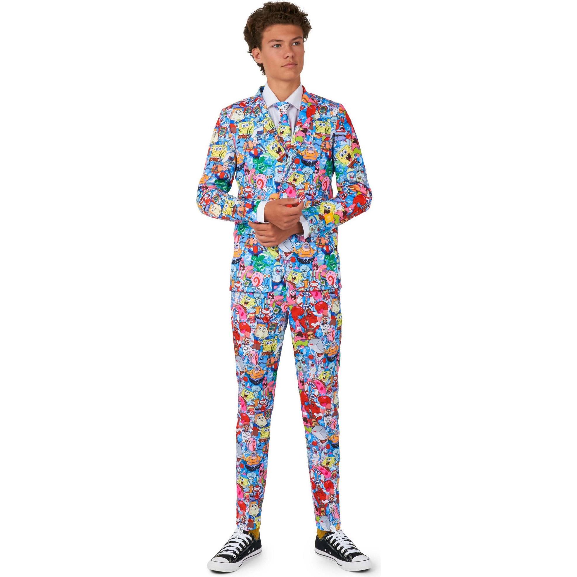 OppoSuits Teen SpongeBob Frenzy Anzug für Jugendliche (134, 140)